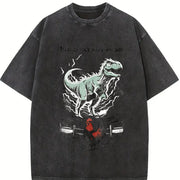 Remember Who You Are Dinosaur Vintage Washed T-Shirt in Black