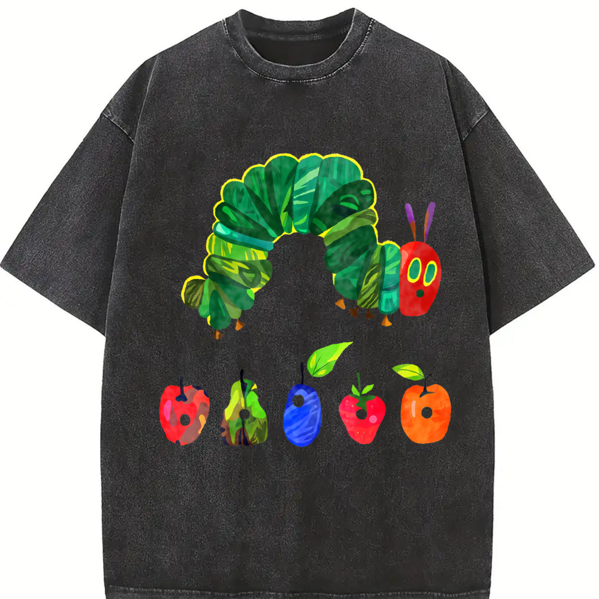 The Very Hungry Caterpillar Vintage Washed T-Shirt in Black