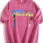 Retro Invincible Mark Grayson & Omni-man Battle Vintage Washed T-Shirt in Red