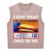 I Got That Dog in Me Combo 4th of July Meme Vintage Washed Tank Top in Brown