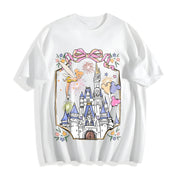 Retro Walt World Magical Castle Cotton T-Shirt in White
