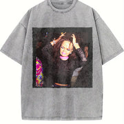 Frustrated Glam Doll at a Party Vintage Washed T-Shirt in Gray