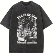 PEACE OF GOD Vintage Washed T-Shirt in Black