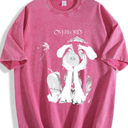 Albedo Overlord Anime Manga vintage washed oversized T-shirt in Red