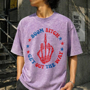 Boom Bitch Get Out the Way Vintage Washed T-Shirt in Purple