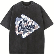 Outdoor USA Camo Vintage Washed T-Shirt in Black