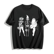 Halloween Spooky Girl Squad Cotton T-Shirt in Black