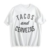 Tacos and Cervezas for Sarcastic Humor Classic Cinco De Cotton T-Shirt in White