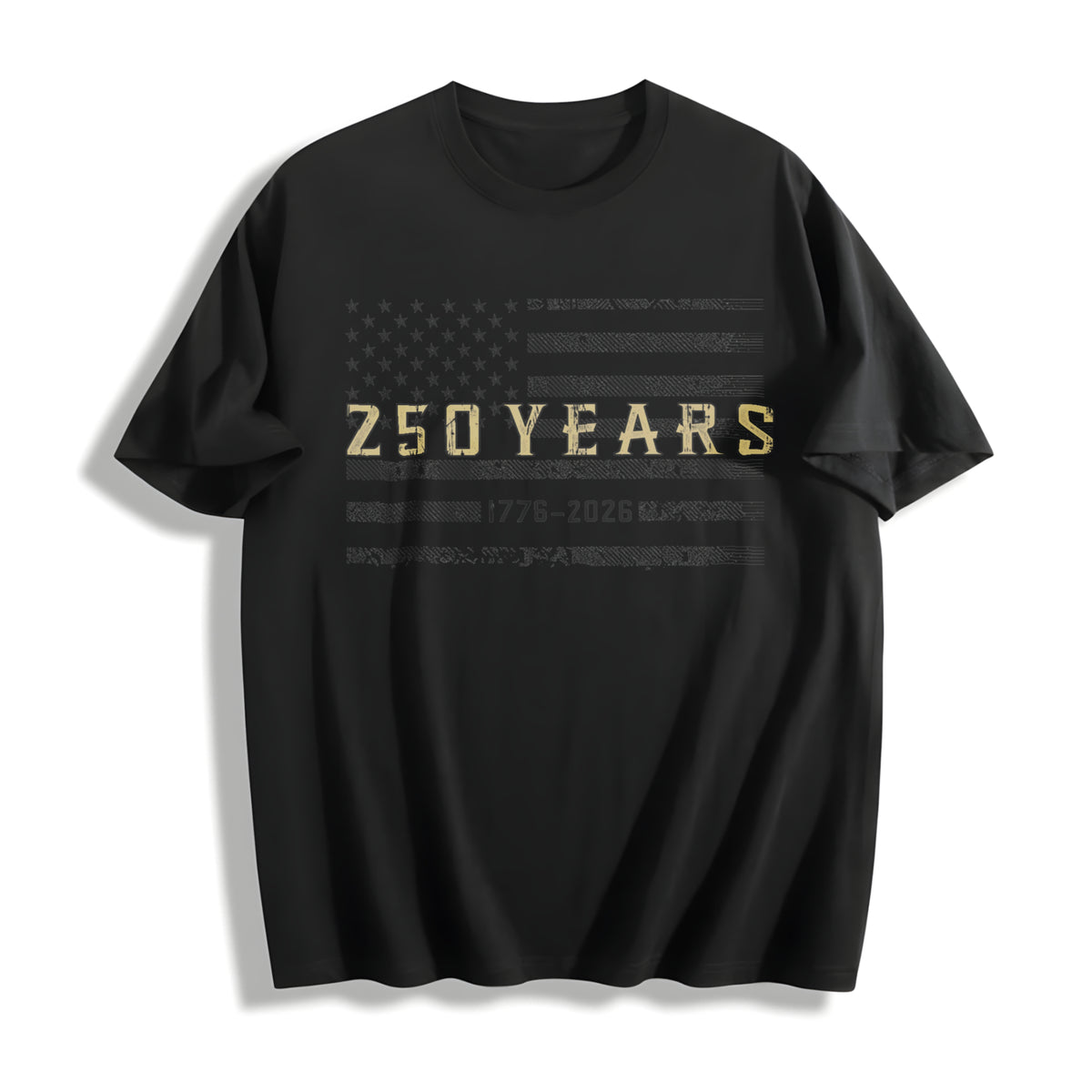 Retro Usa 250 Independence Day Cotton T-Shirt in Black