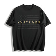Retro Usa 250 Independence Day Cotton T-Shirt in Black
