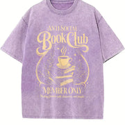 Anti Social Book Club Librarian Book Lover vintage washed oversized T-shirt in Purple