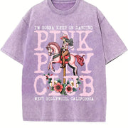 Pink Pony Club I'm Gonna Keep On Dancing vintage washed oversized T-shirt in Purple