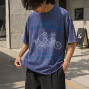 Born to Dilly Dally Vintage Washed T-Shirt in Blue