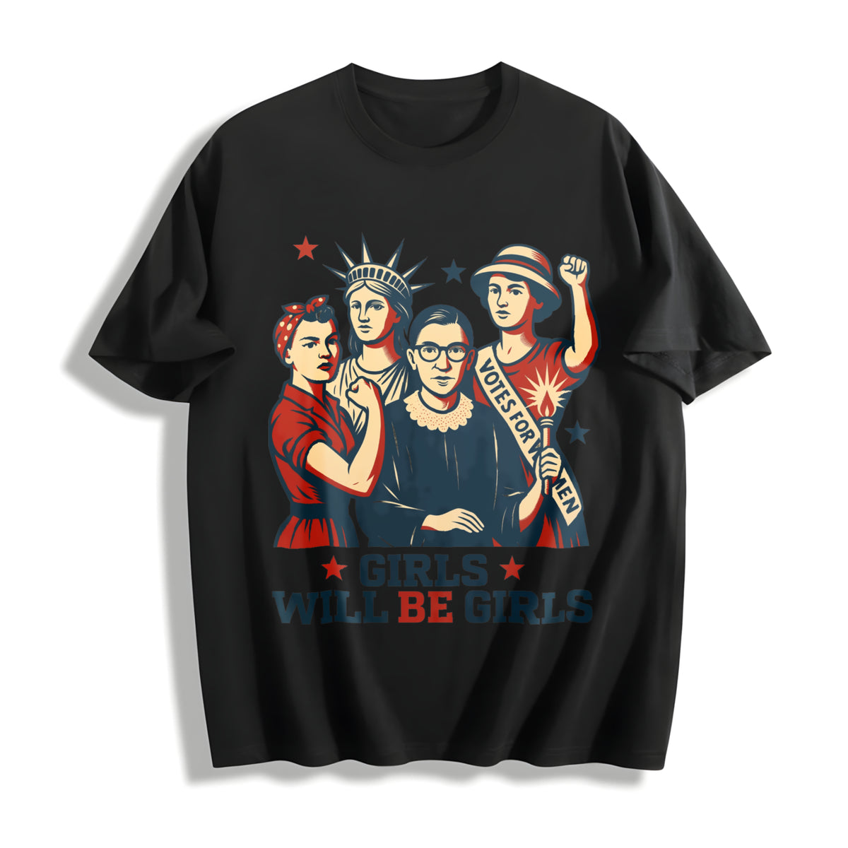 Girls Will Be Girls Cotton T-Shirt in Black
