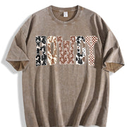 Howdy Western Halloween Ghost Sublimation for Cowboy Vintage Washed T-Shirt in Brown
