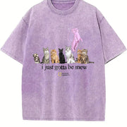 I Just Gotta Be Mew Vintage Washed T-Shirt in Purple