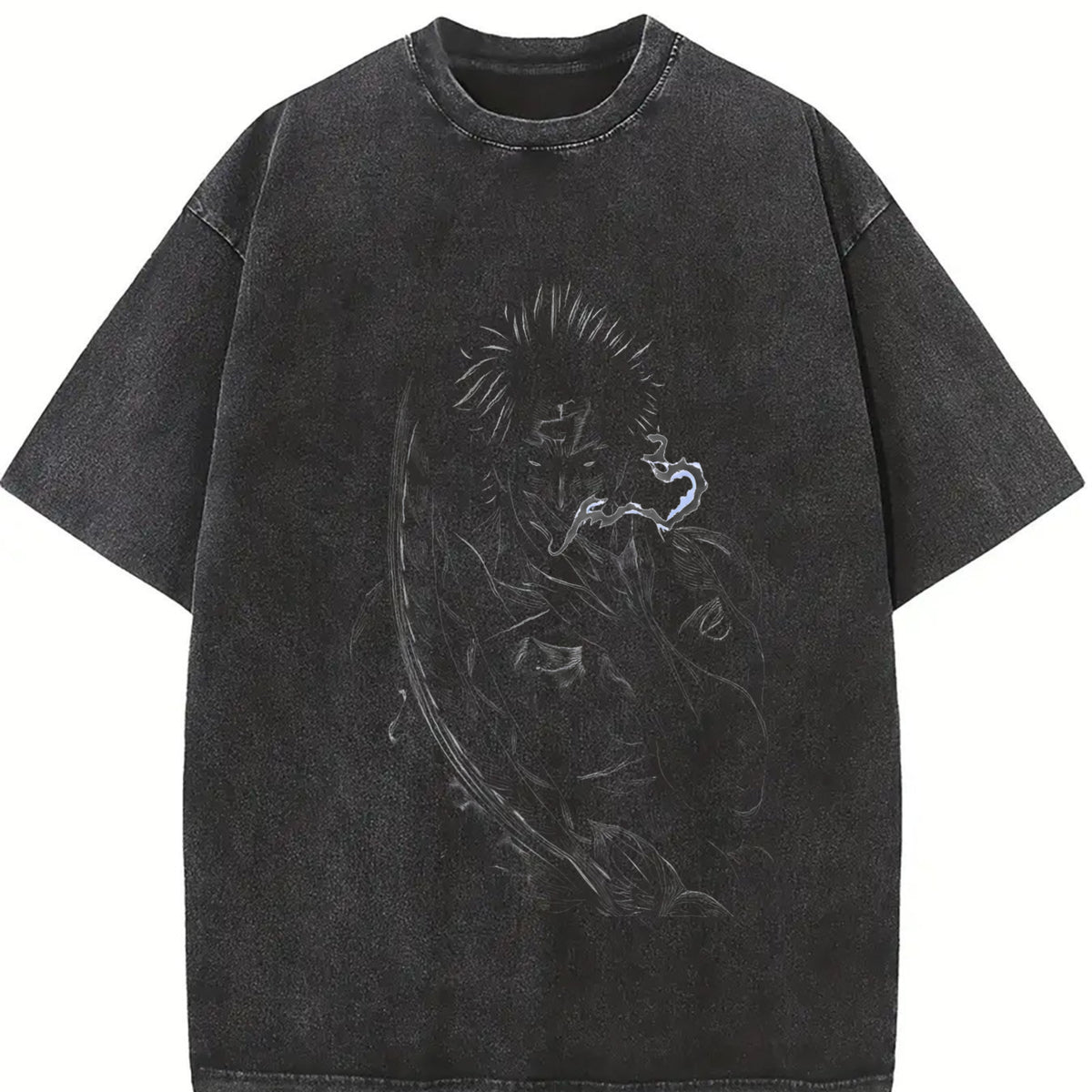 Manga Black Clover Yami Sukehiro vintage washed oversized T-shirt in Black