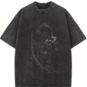 Manga Black Clover Yami Sukehiro vintage washed oversized T-shirt in Black