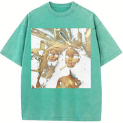 Glam Dolls Vintage Washed T-Shirt in Blue