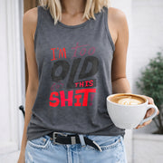 I'm Too Old for This Shit Women's Color Cotton Tank Top in Gray