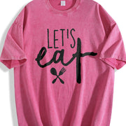 Let's Eat Let's Eat Humor Lets Eat Grandma Grandpa Vintage Washed T-Shirt in Red