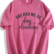 You Had Me at Day Drinking Vintage Washed T-Shirt in Red