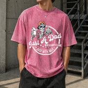 Just a Dad Who Always Came Back with the Milk Vintage Washed T-Shirt in Red