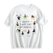 Last Day of School Goose Teacher Happy Last Day of School Cotton T-Shirt in White