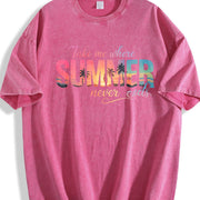 Take Me Where Summer Never Ends Vintage Washed T-Shirt in Red