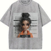 A - a Unique Doll Vintage Washed T-Shirt in Gray