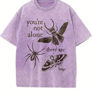 You're Not Alone There Are Bugs Insects Lover and Batik vintage washed oversized T-shirt in Purple