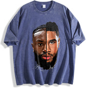 Brown And Tatum Duo Boston Basketball vintage washed oversized T-shirt in Blue