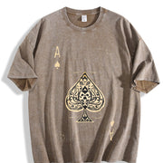 For Formal Urban Distressed Enthusiasts Vintage Washed T-Shirt in Brown