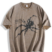 Stay Wild Spider Vintage Washed T-Shirt in Brown