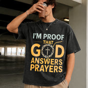 I Am God's Response to Prayer Vintage Washed T-Shirt in Black