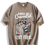 Easter Stay Feral Vintage Washed T-Shirt in Brown