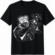 Choso with Effect Cotton T-Shirt in Black