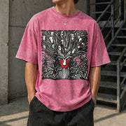 Studio Ghibli Forest Spirit Ghibli Vintage Washed T-Shirt in Red