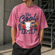 Dad the Legend Best Dad Ever Vintage Washed T-Shirt in Red