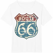 ROUTE US 66 Highway Sign Cotton T-Shirt in White