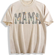 Hunting Mama Camo Western Vintage Washed T-Shirt in Beige
