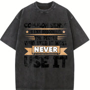 1 Pcs Heavy Adorable Vintage Washed T-Shirt in Black