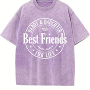 Daddy Daughter Dad Life Vintage Washed T-Shirt in Purple