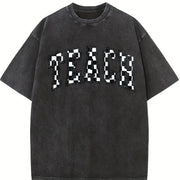 Checkered Teacher for Teacher Vintage Washed T-Shirt in Black