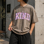 Be Kind Teacher Kindness Vintage Washed T-Shirt in Brown