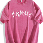 1 Pcs Heavy Adorable Vintage Washed T-Shirt in Red