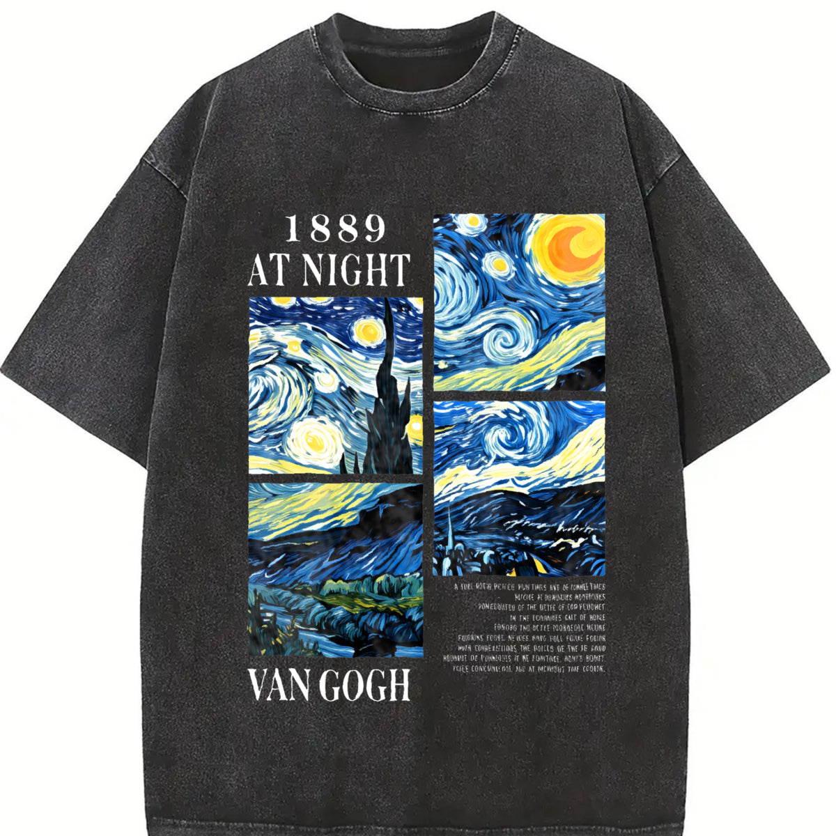 For Formal Urban Distressed Enthusiasts Vintage Washed T-Shirt in Black
