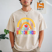 For Early Childhood Teachers Vintage Washed T-Shirt in Beige