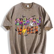 Retro Batik Anti-dye Vintage Washed T-Shirt in Brown
