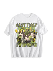 Can't Today I'm Swamped Cotton T-Shirt in White